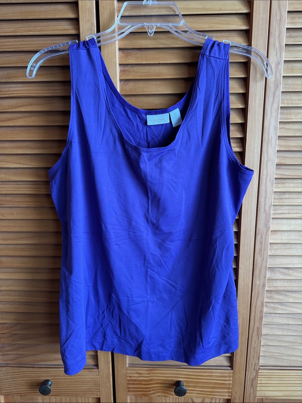 CHICO’S Purple Scoop Neck Tank Top - Size 3